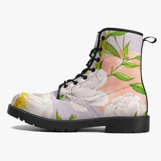 «Violet Floral» Leather Boots