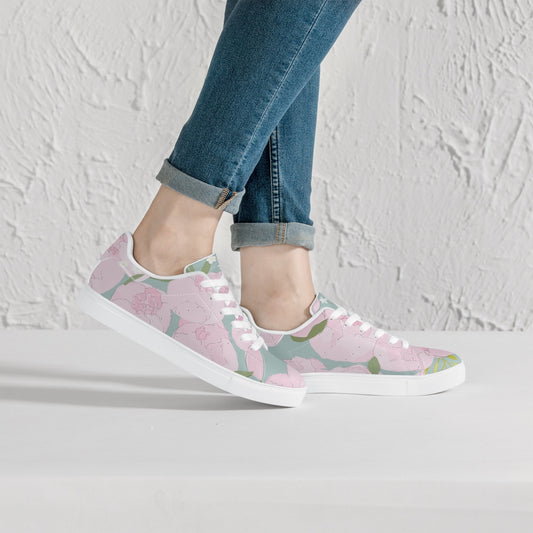 «Pastel Bloom» Low Tops Leather