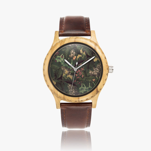 «Emerald Enchantment»  Italian Olive Wooden Watch