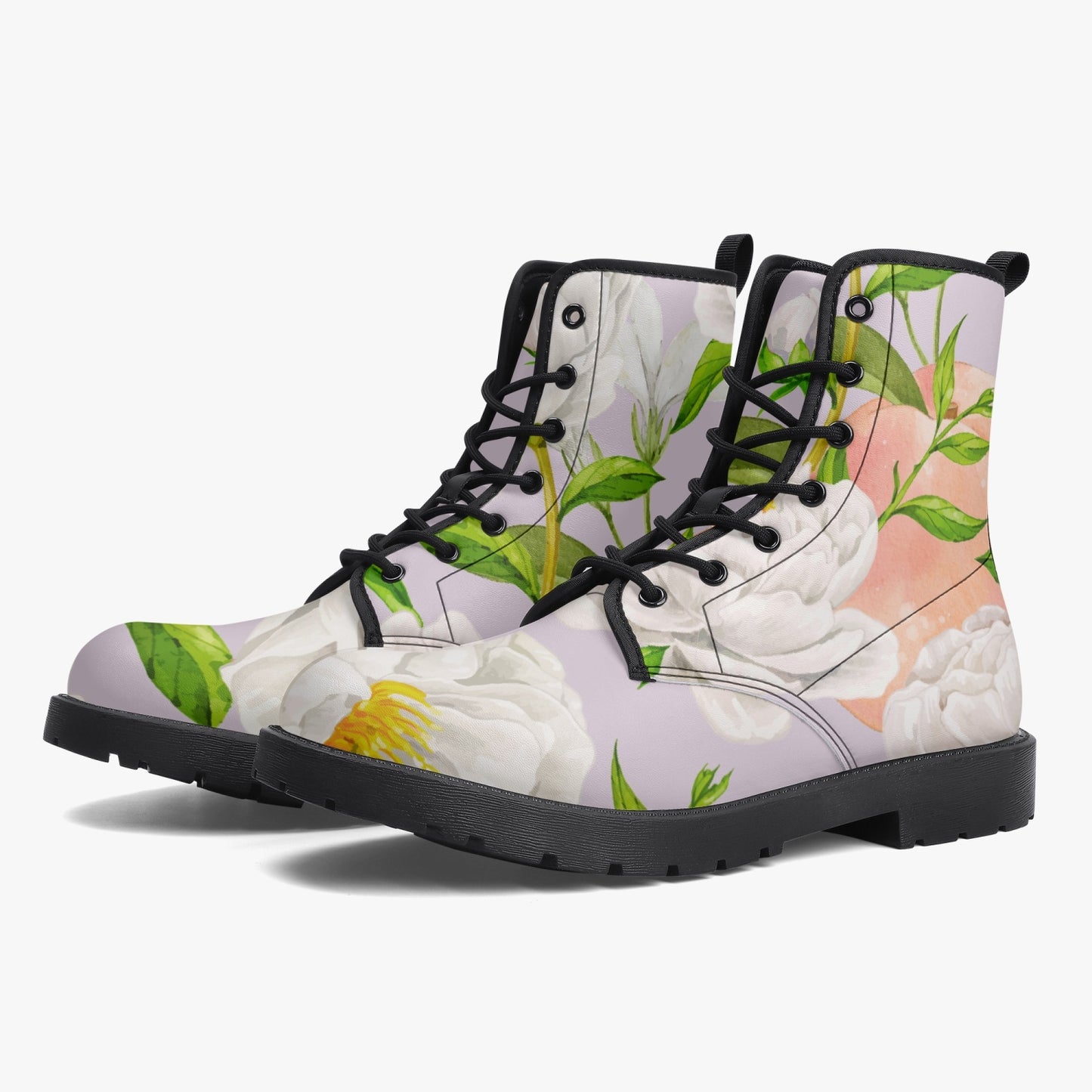 «Violet Floral» Leather Boots