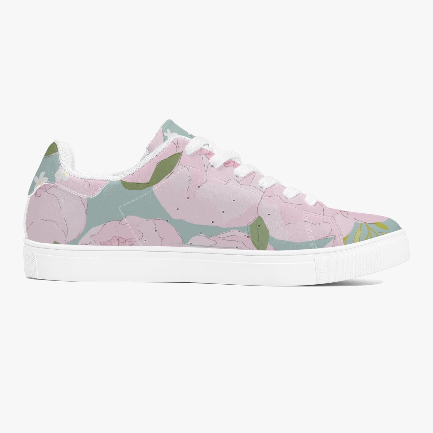 «Pastel Bloom» Low Tops Leather