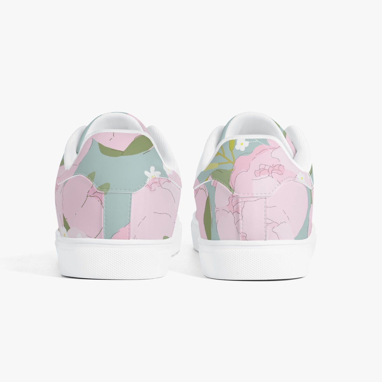 «Pastel Bloom» Low Tops Leather