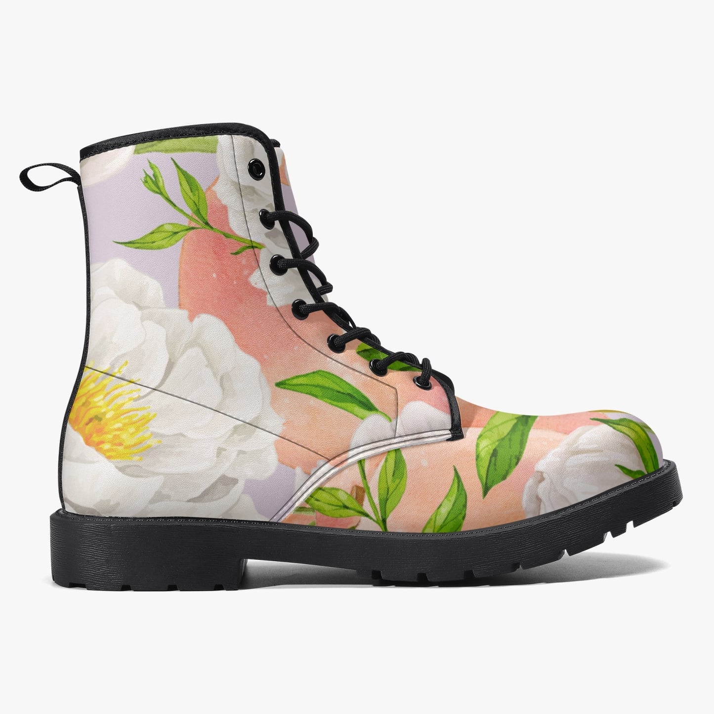 «Violet Floral» Leather Boots