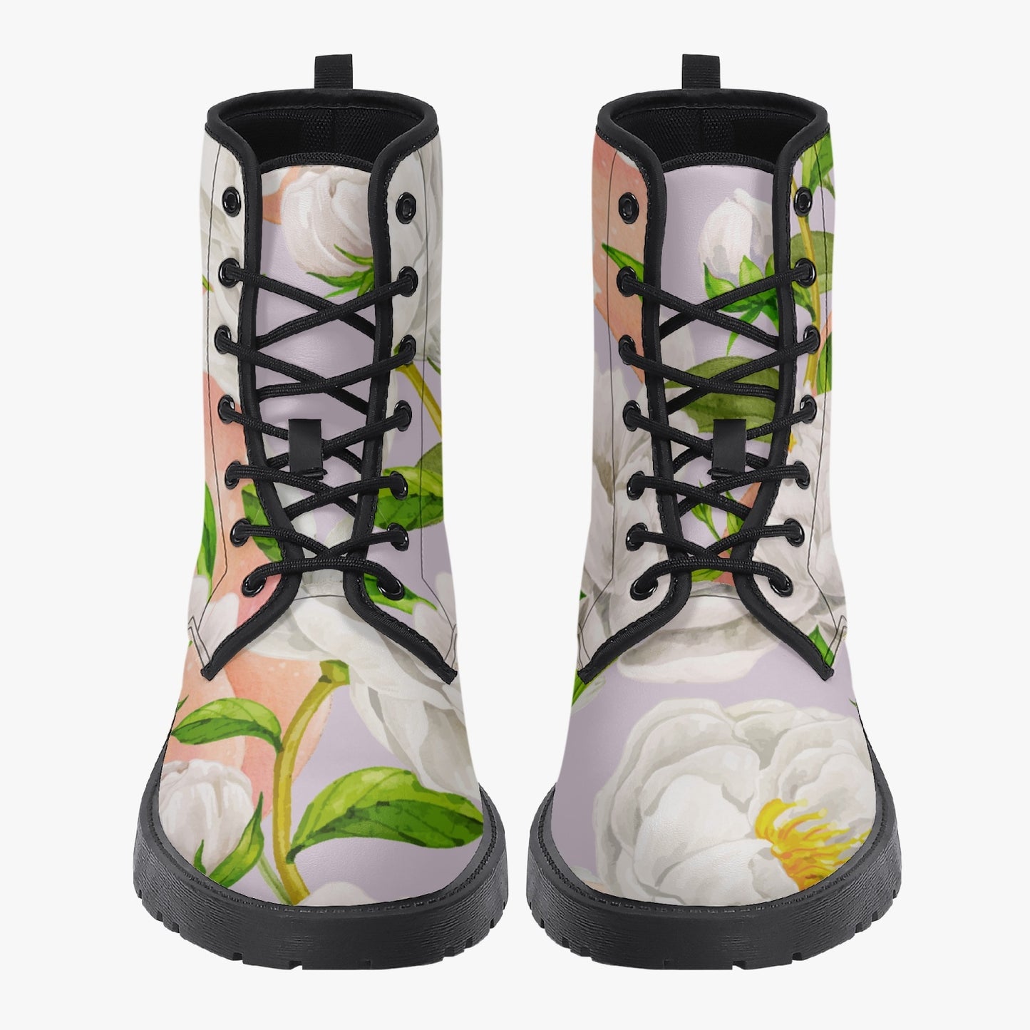 «Violet Floral» Leather Boots