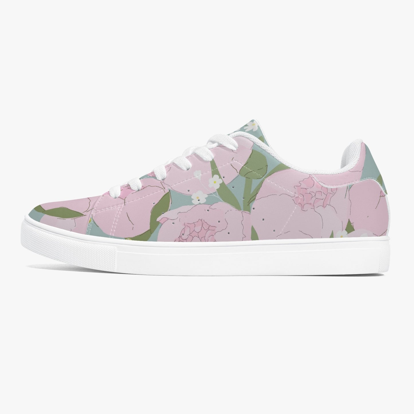 «Pastel Bloom» Low Tops Leather